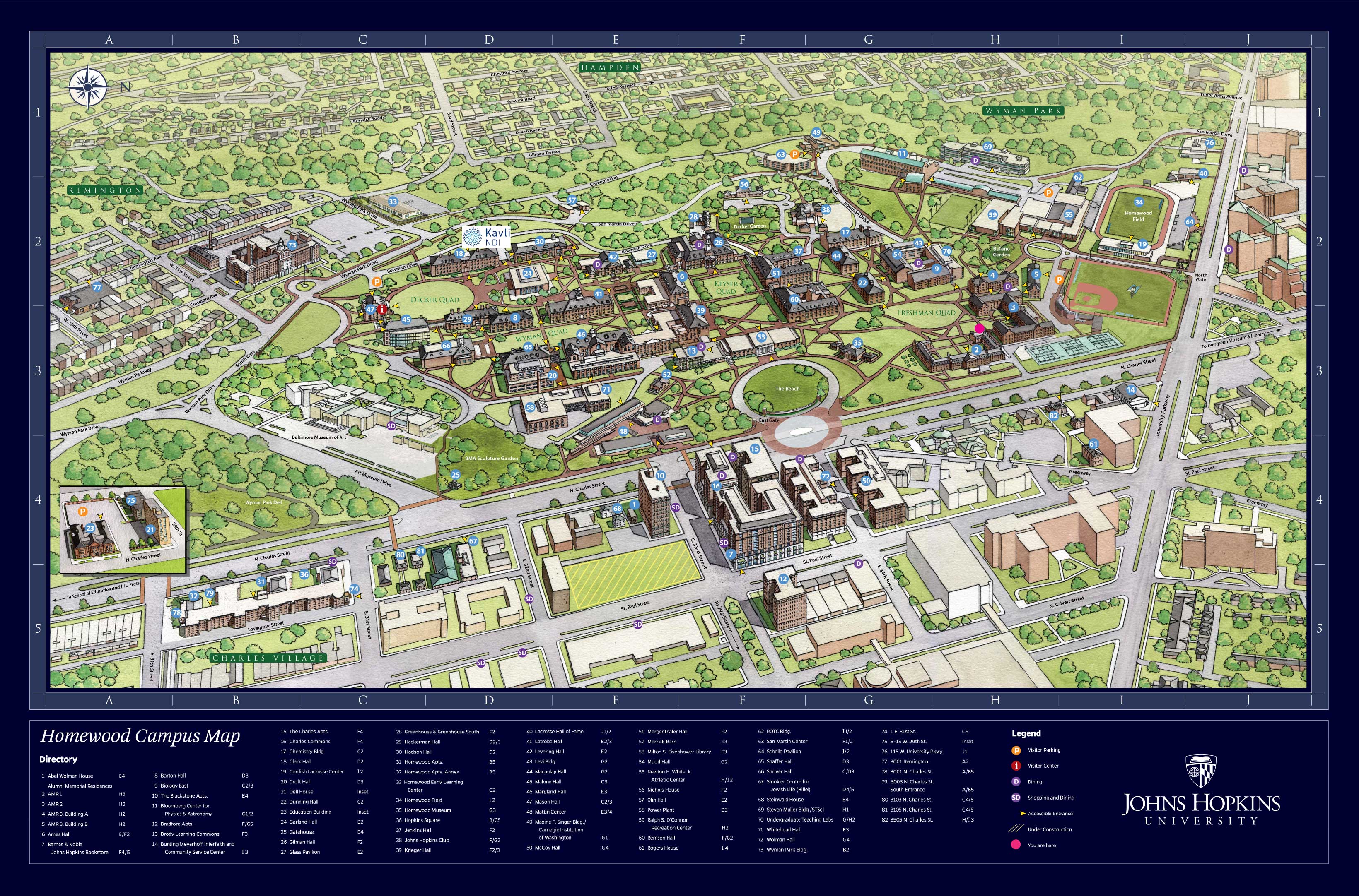 27 Johns Hopkins Homewood Campus Map Maps Database Source 